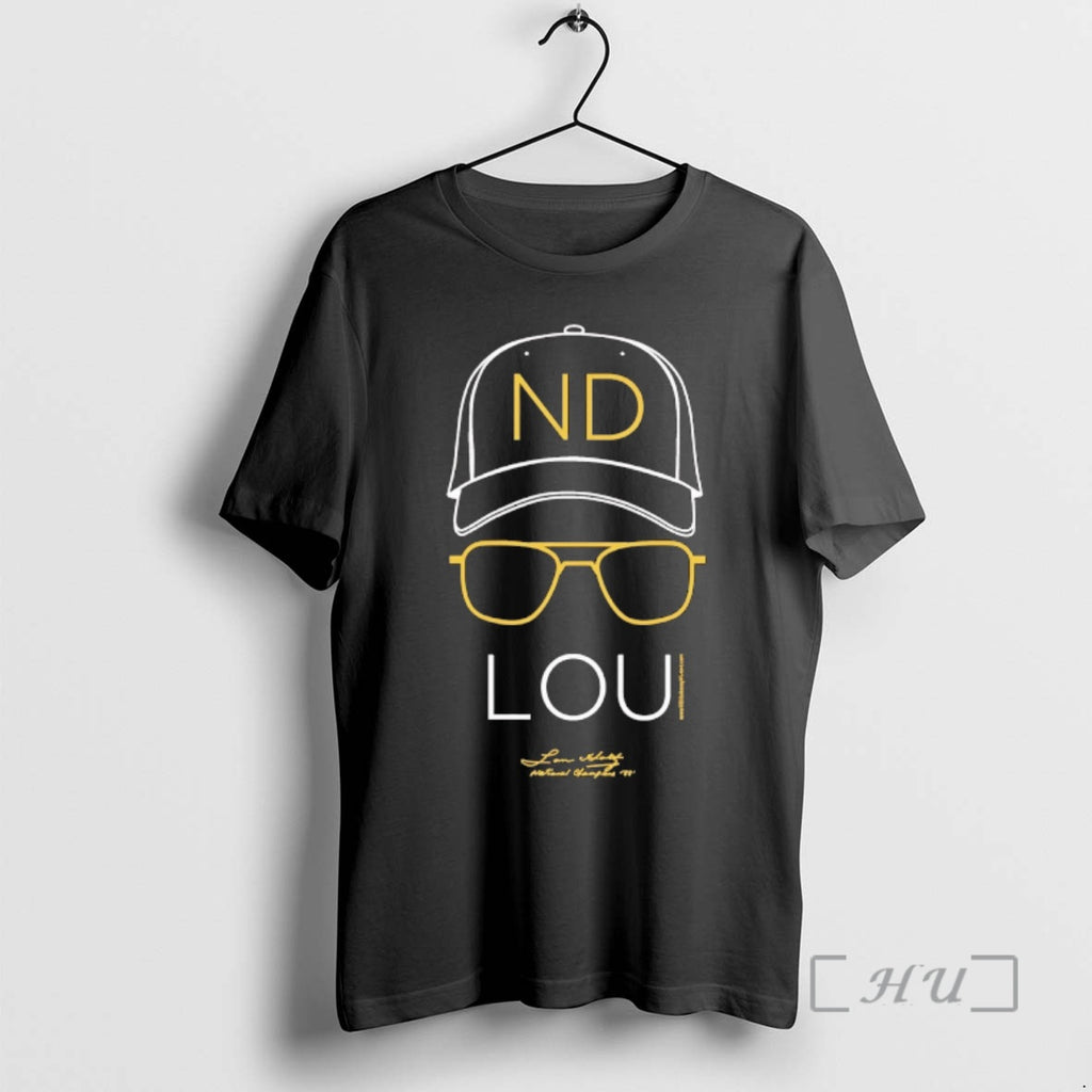 Officials Lou Holtz Hat And Glasses Notre Dame Lou Holtz 1973 2026 Premium T Shirts