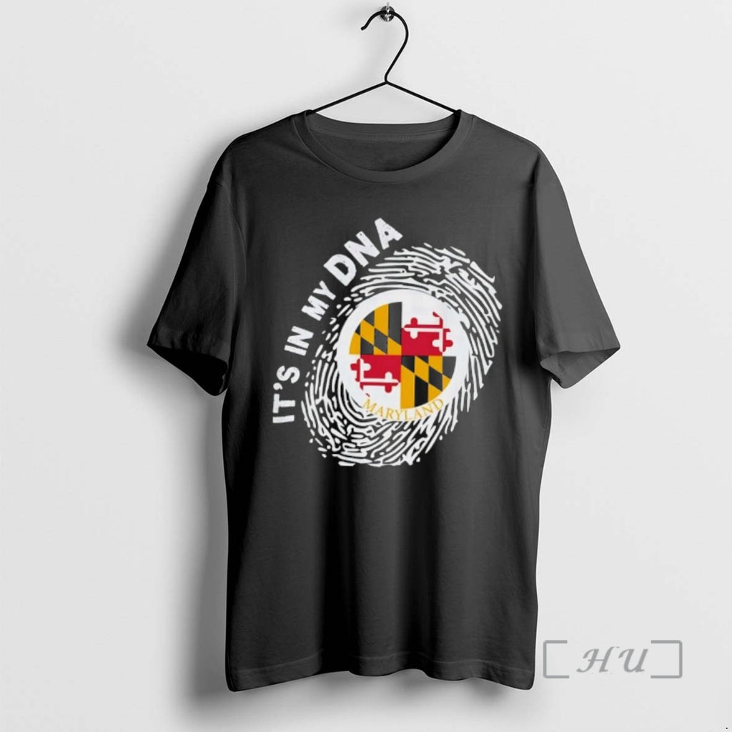 Officials Maryland Flag Fingerprint Its In My Dna Graphic
