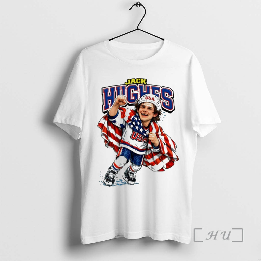 Officials Mens Hockey Usa Golden Goal Jack Hughes Caricature