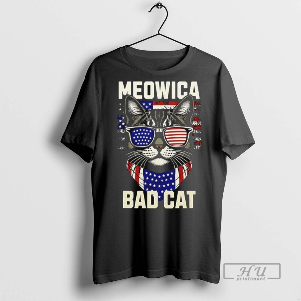Officials Meowica Bad Cat Usa Flag Ceramic Ceramic And Classic Dad Cap T Shirts Unisex , , , Long Sleeve Tee