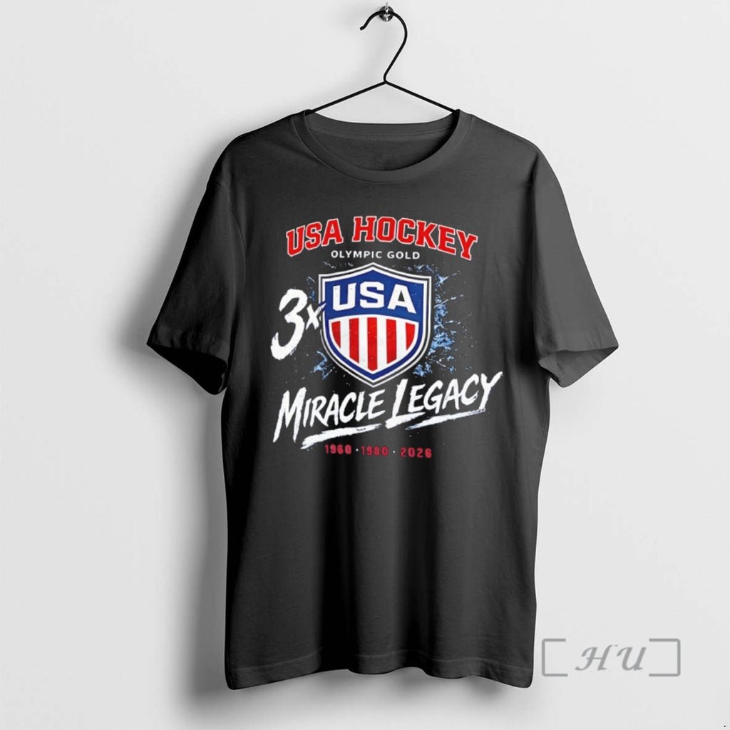 Officials Miracle Legacy Usa Hockey Olympic Gold 3x 1960 1980 2026 Premium T Shirts Sweater