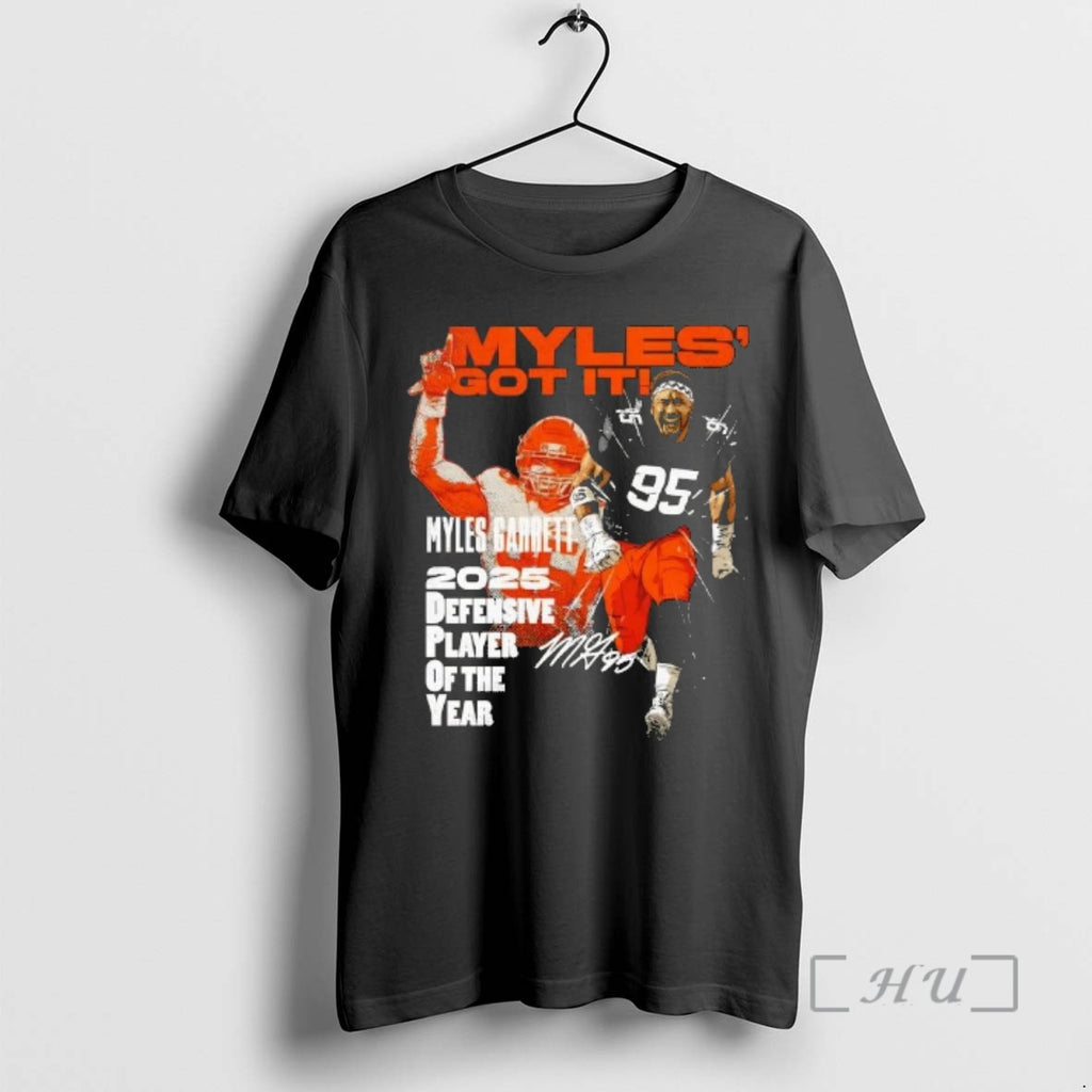 Officials Myles Garrett Cleveland Browns 2025 Dpoy Defensive Player Of The Year Premium T Shirts