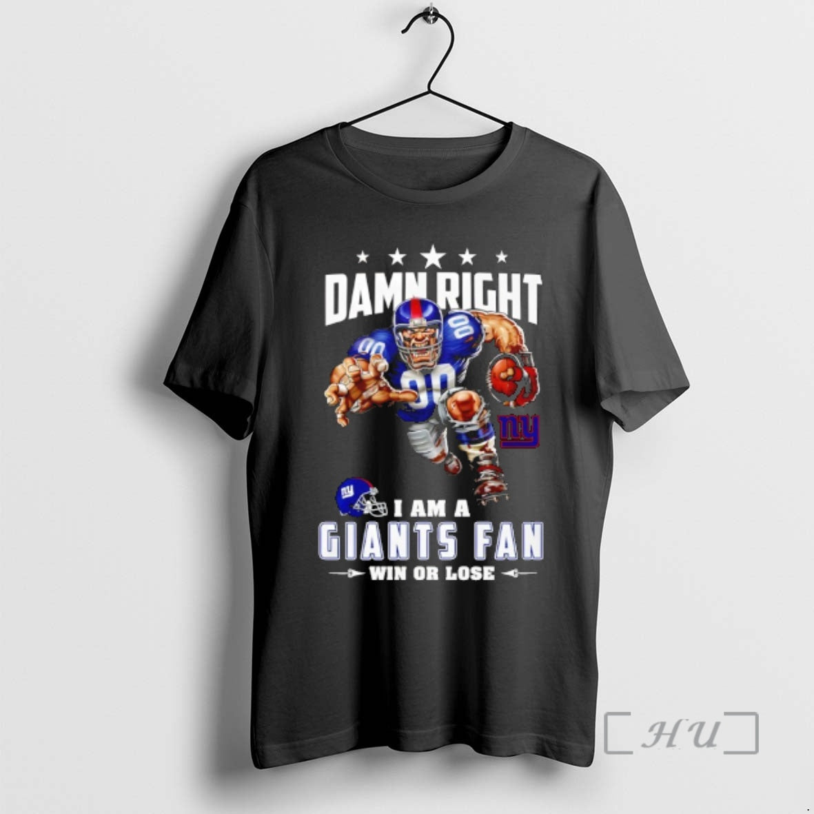 Officials New York Giants Mascot Damn Right I Am Cowboys Fan Win Lose T-Shirts
