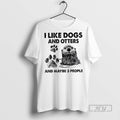 Officials Otter I Like Dogs And Otters And Maybe 3 People T Shirt s Unisex , , , Long Sleeve Tee
