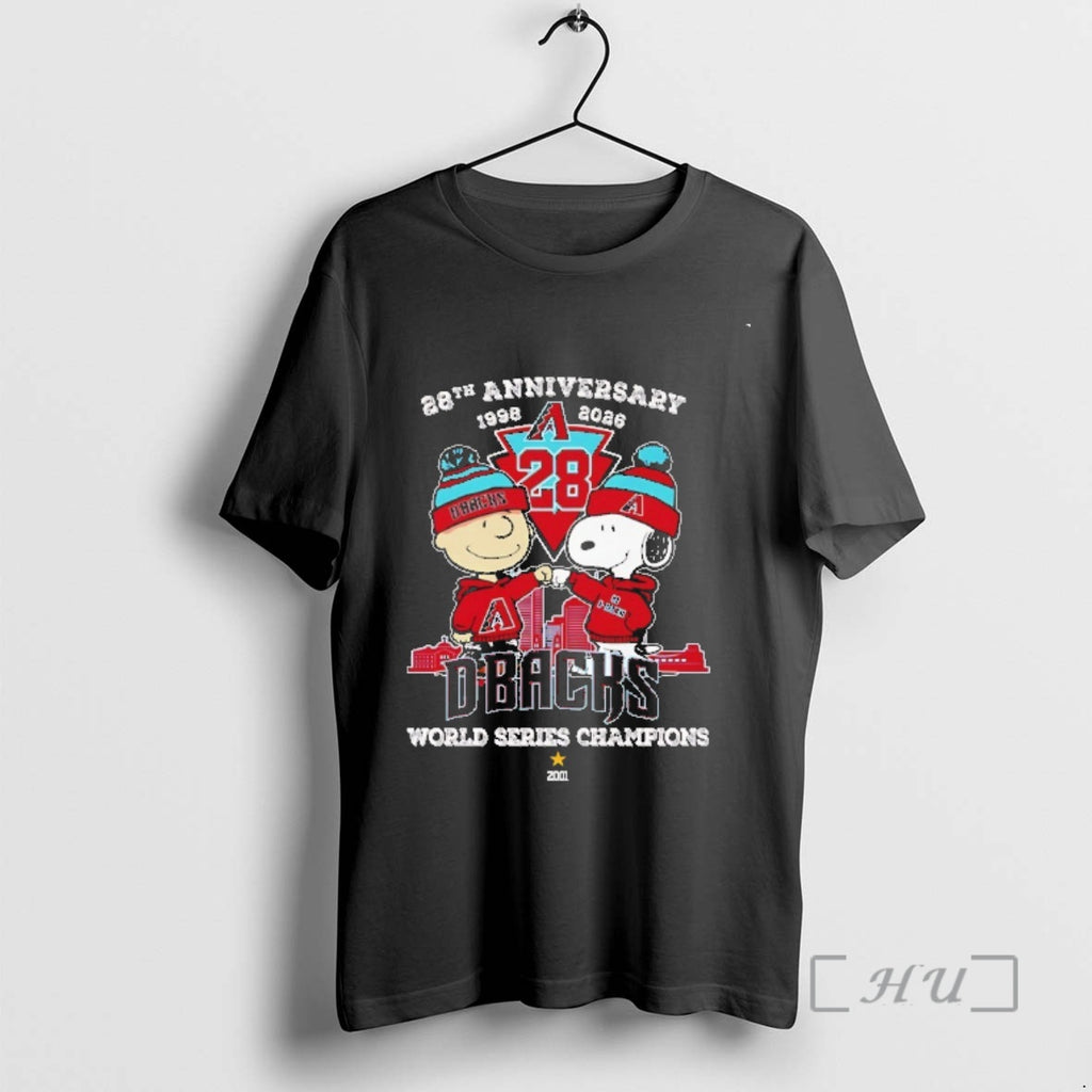 Officials Peanuts X Arizona Diamondbacks 28th Anniversary 1998 2026 World Series Champions Premium T Shirts
