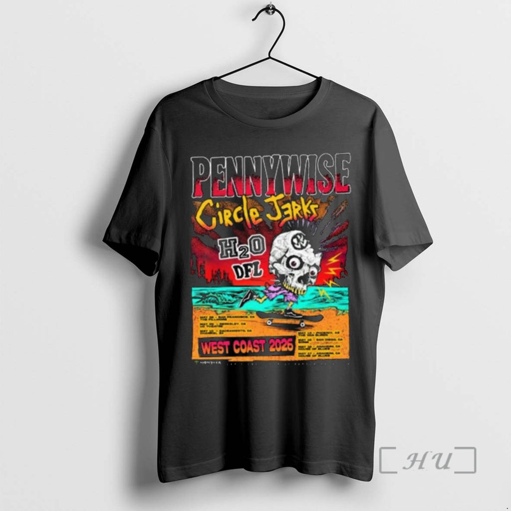 Officials Pennywise X Circle Jerks West Coast 2026 Venue Schedule Tour Dates Premium T Shirts