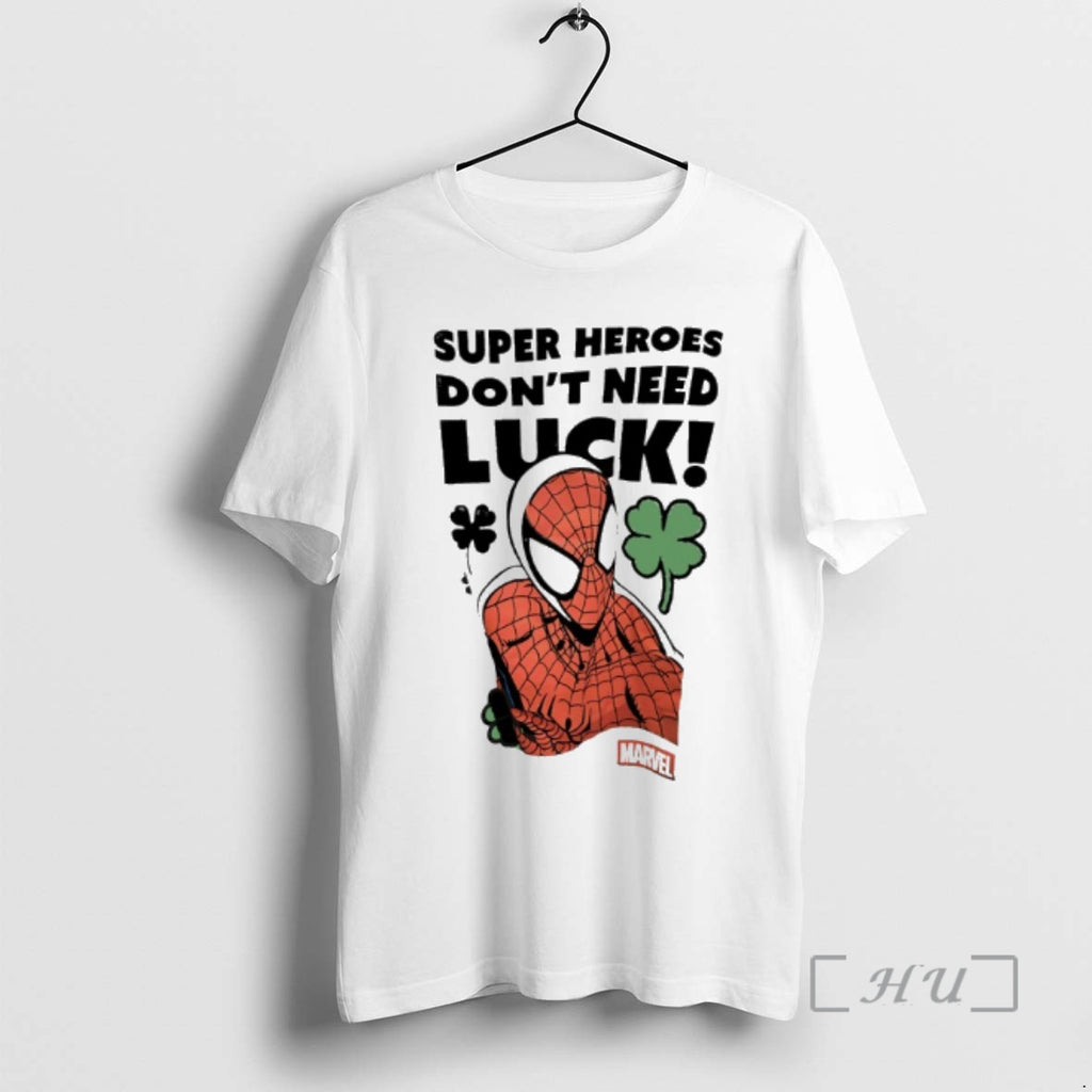 Officials Peter Parker Super Man Super Heroes Dont Need Luck Funny Premium T Shirts Sweater