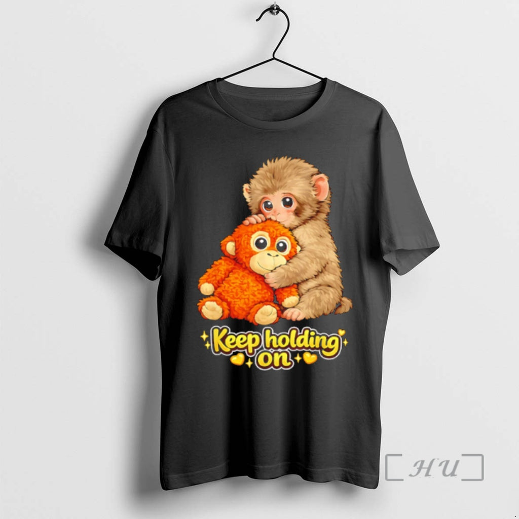 Officials Punch Monkey Cuddling Teddy Bear Keep Holding On Cartoon