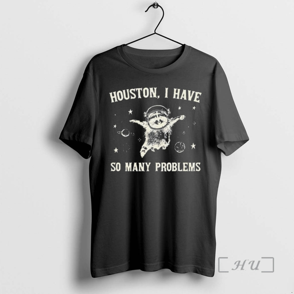 Officials Raccoon In Space Houston I Have So Many Problems Retro 90s Graphic Premium