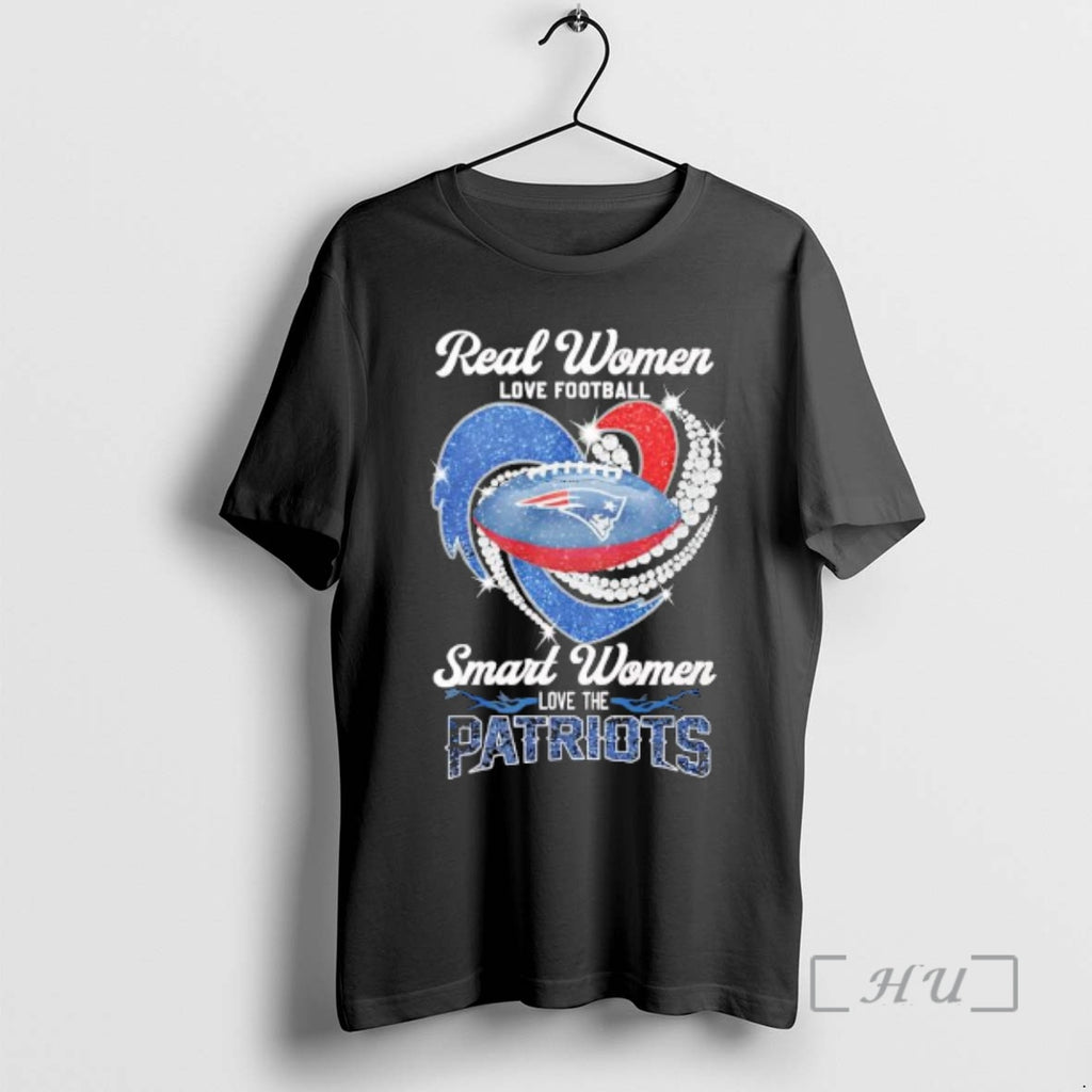 Officials Real Women Love Football Smart Women Love The Patriots Heart Graphic Premium T Shirts