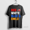 Officials Red White Blue And Gold Usa Flag