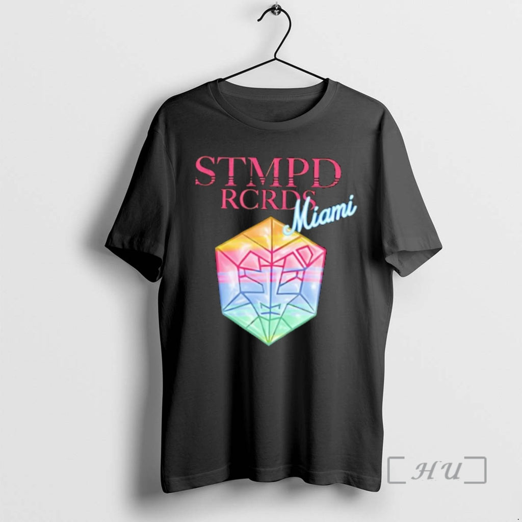 Officials Stmpd Rcrds Miami Colorful Geometric Prism Head