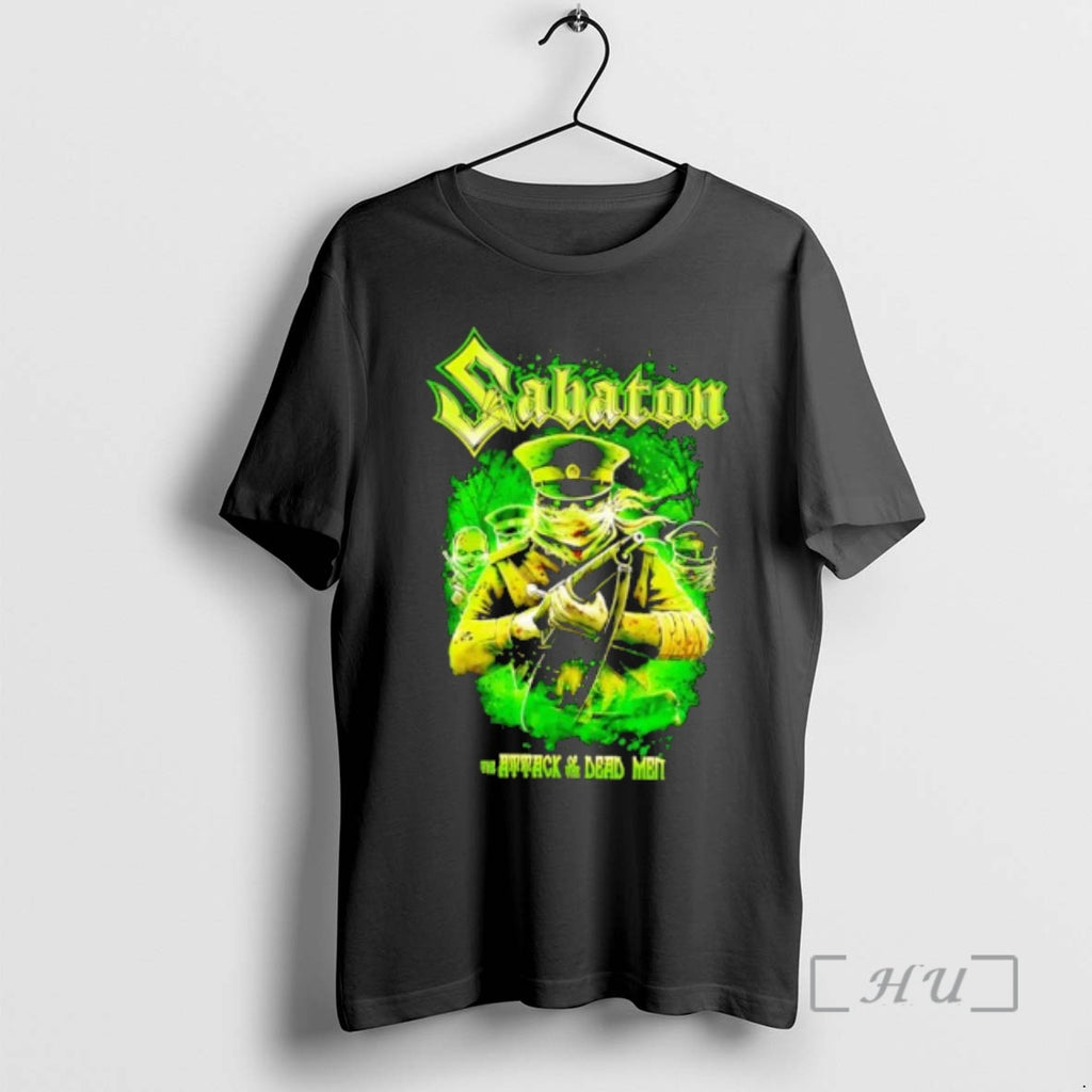 Officials Sabaton The Attack Of The Dead Men Green Soldier Graphic Premium T Shirts Sweater