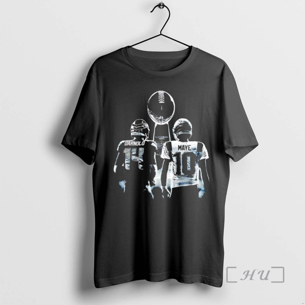 Officials Sam Darnold And Drake Maye New England And Seattle Football Trophy Premium T Shirts