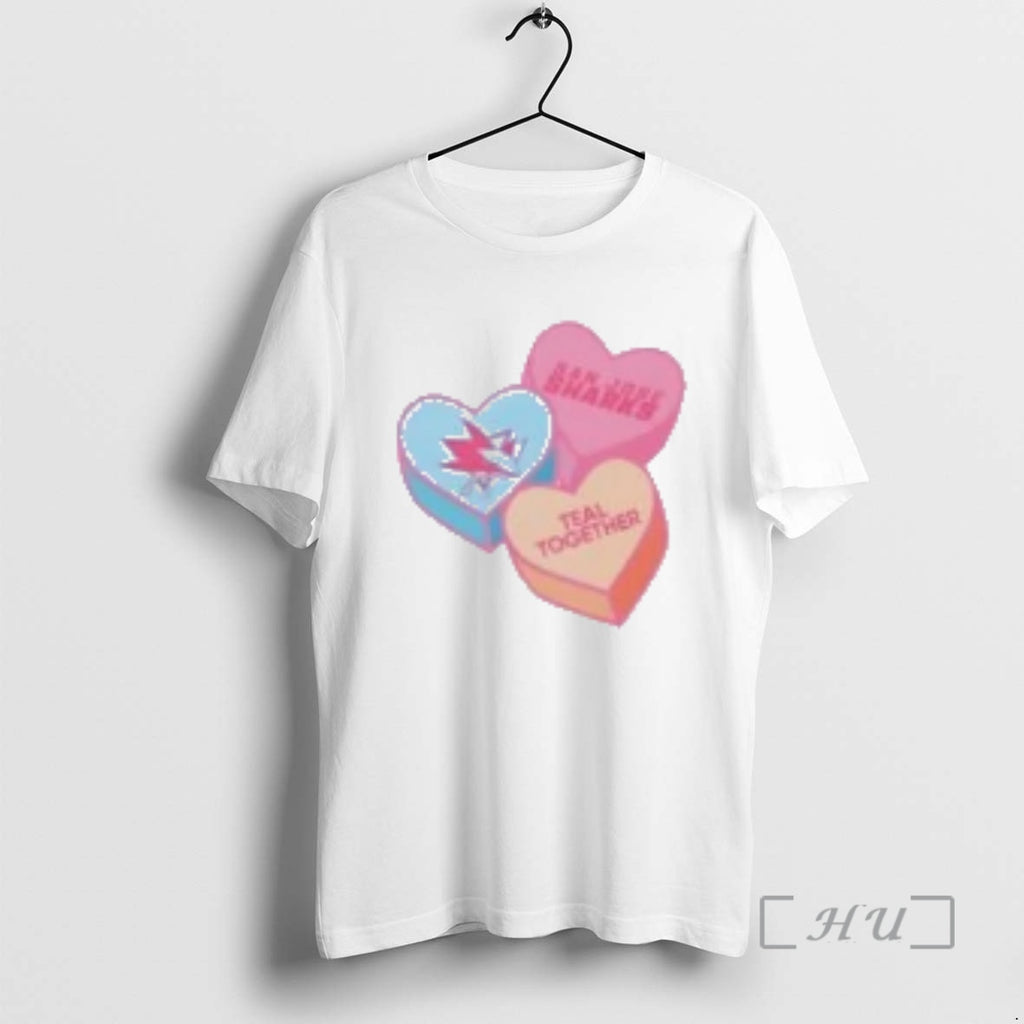 Officials San Jose Sharks Teal Together Candy Heart Valentines Day
