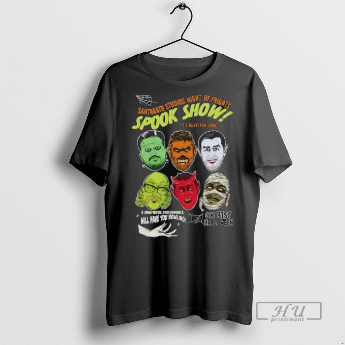 Officials Santagato Studios Night Of Fights Spook Show T Shirt s Unisex , , , Long Sleeve Tee