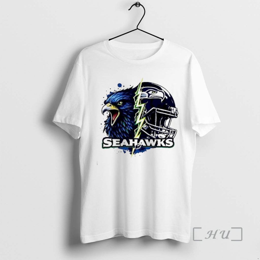 Officials Seahawks Eagle Head Lightning Bolt Helmet Split Graphic