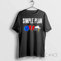 Officials Simple Plan Tour 2026 Emojis Sad Face Broken Heart Storm Cloud Premium T Shirts