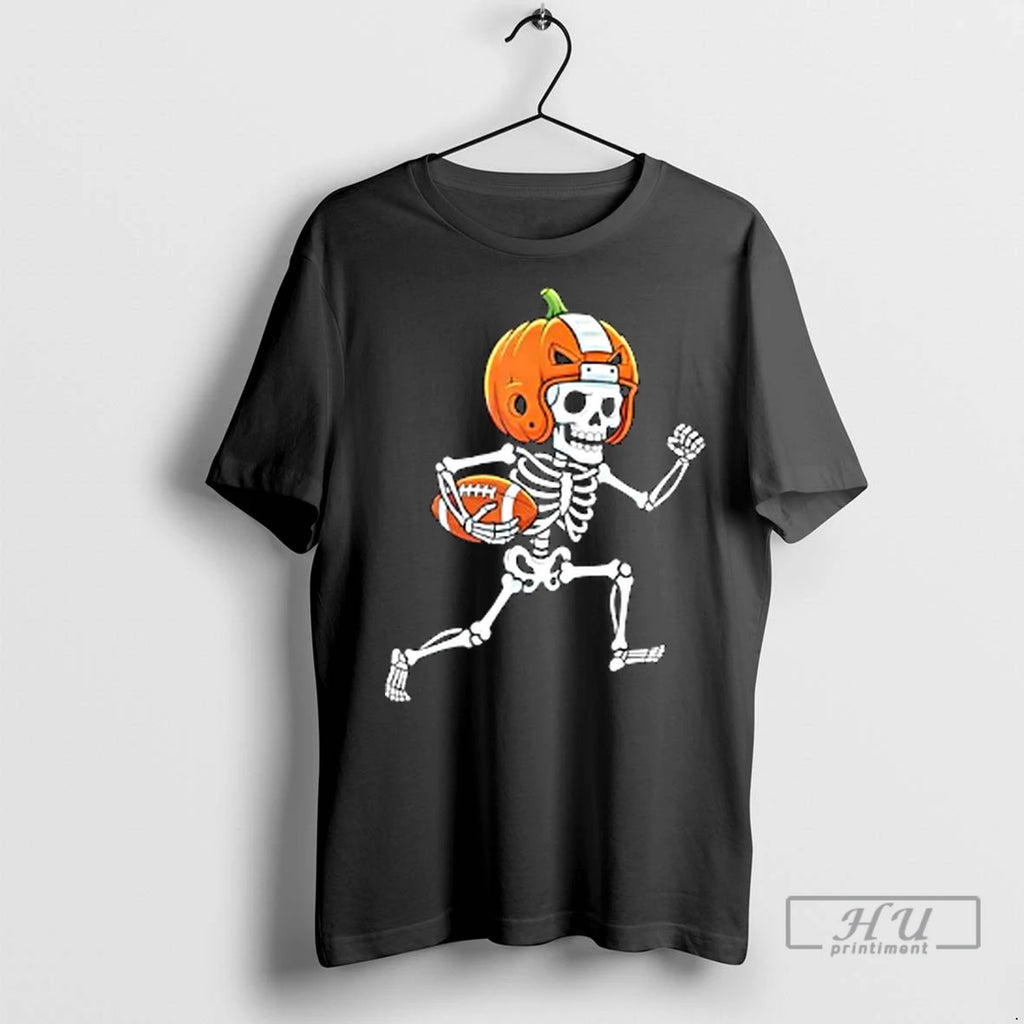 Officials Skeleton American Football Player Spooky Sports Ladies T Shirt