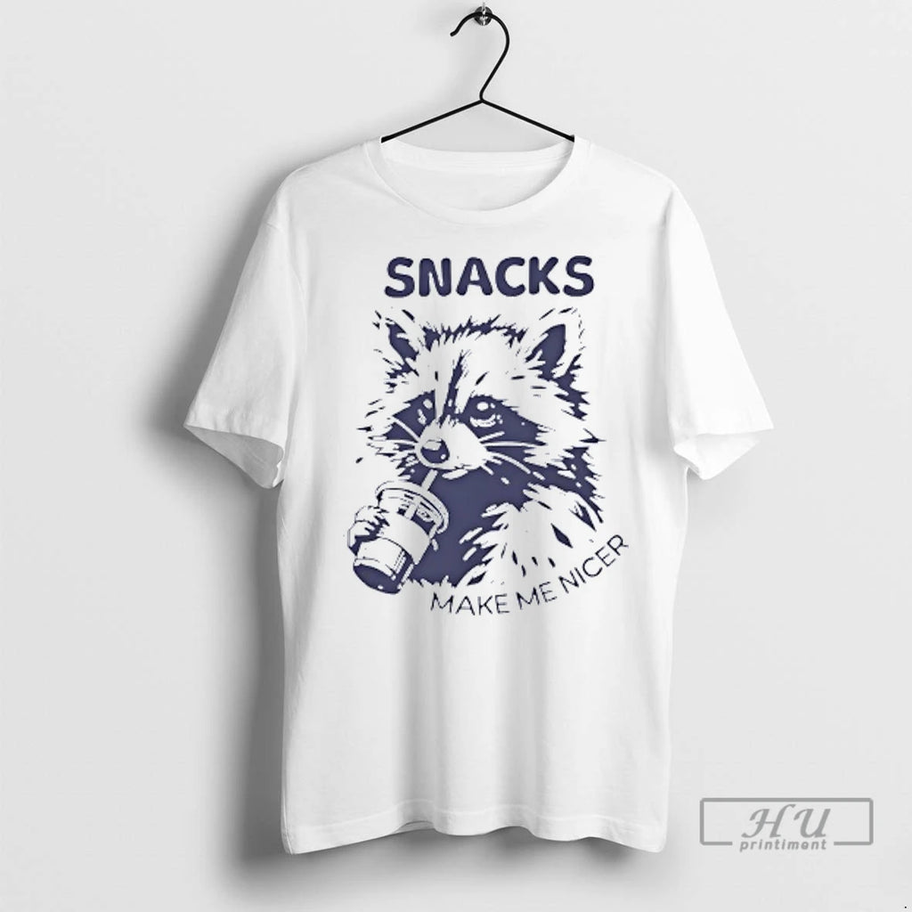 Officials Snacks Make Me Nicer Raccoon T Shirt