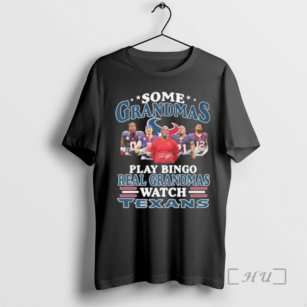 Officials Some Grandmas Play Bingo Real Grandmas Watch Houston Texans Playoffs Premium T Shirts Sweater