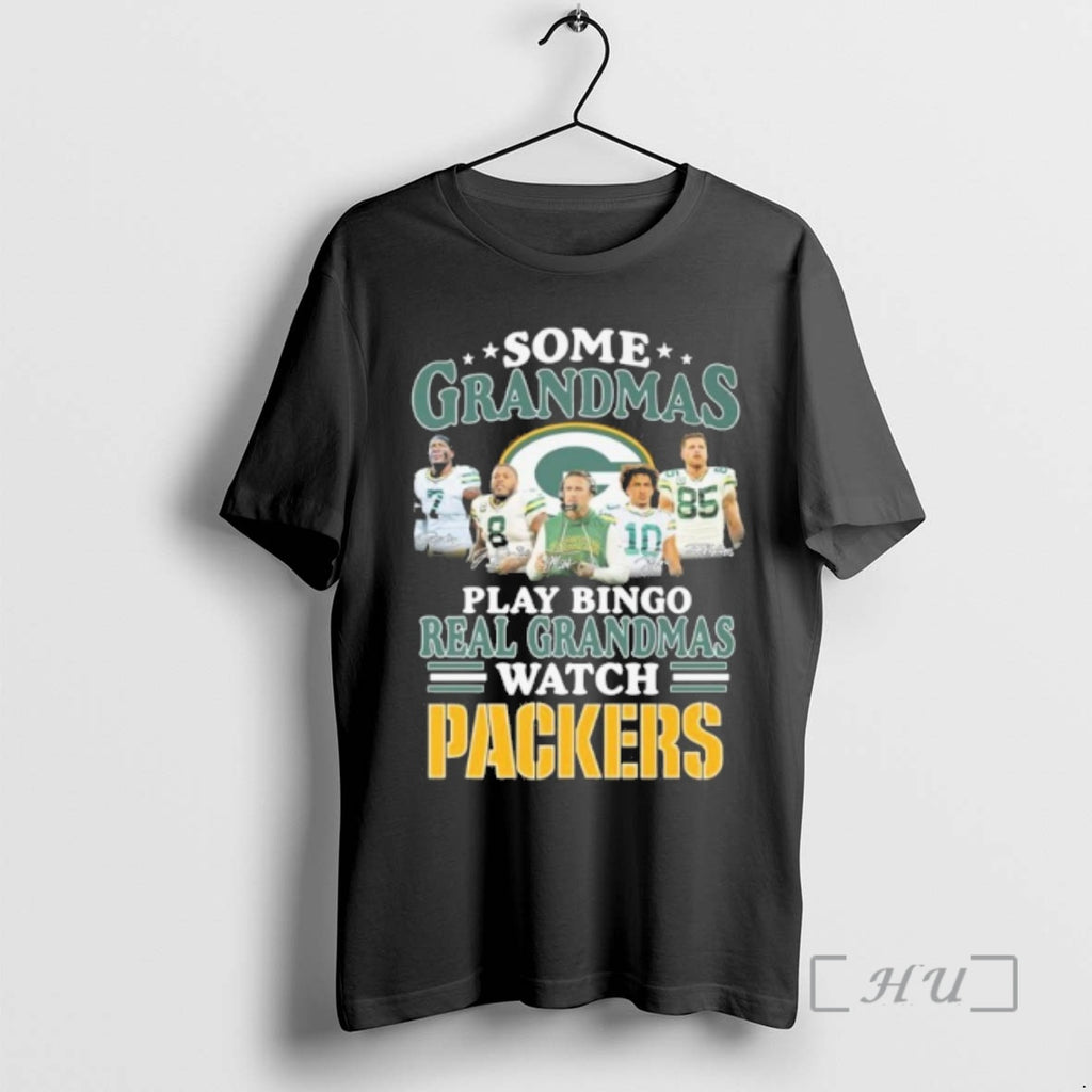 Officials Some Grandmas Team Player Play Bingo Real Grandmas Watch Packers Premium T Shirts Sweater