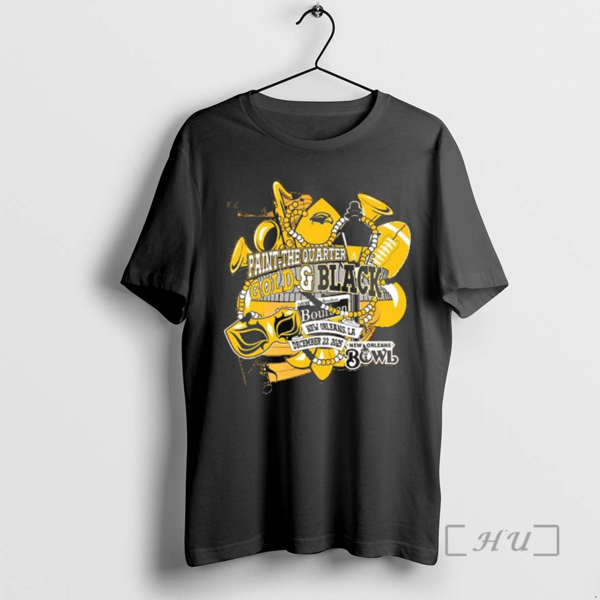 Officials Southern Miss Football 2025 New Orleans Bowl Paint Quarter T-Shirts