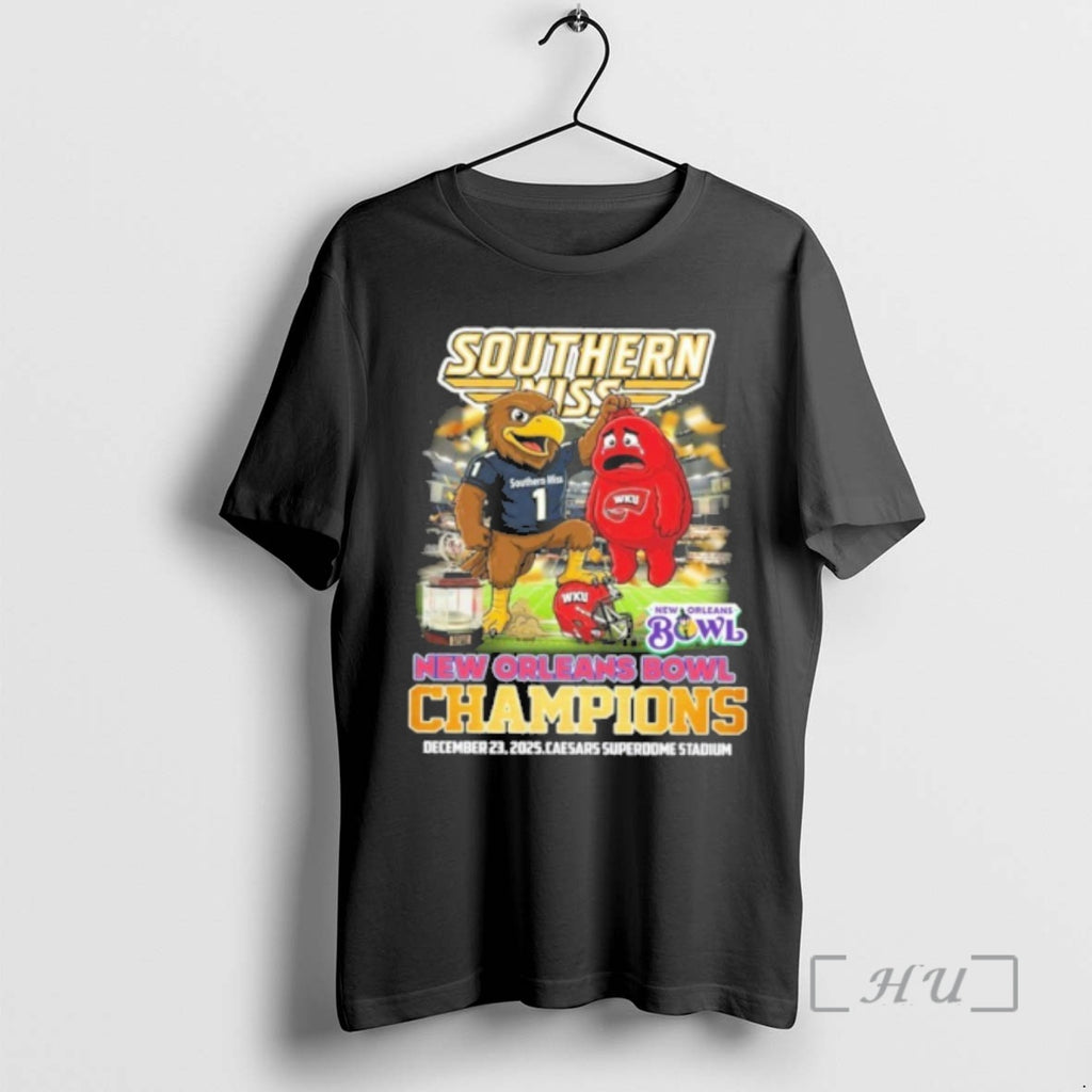 Officials Southern Miss New Orleans Bowl Champions New Orleans Bowl Mascot Premium T Shirts Sweater