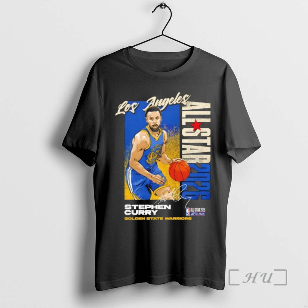 Officials Steph Curry Golden State Warriors 2026 Nba All Star Vertical Signature Premium T Shirts