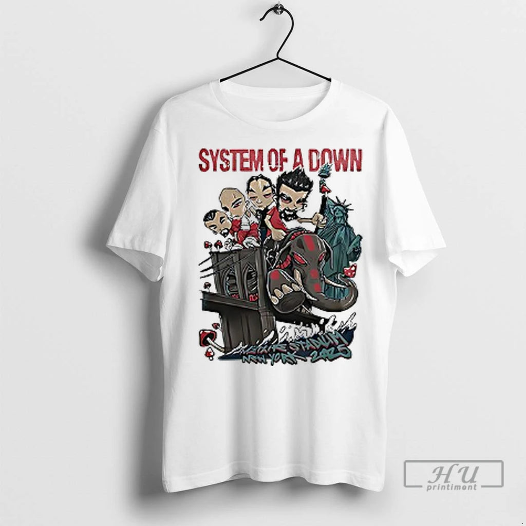 Officials System Of A Down World Tour 2025 Chibi Cartoon T Shirt