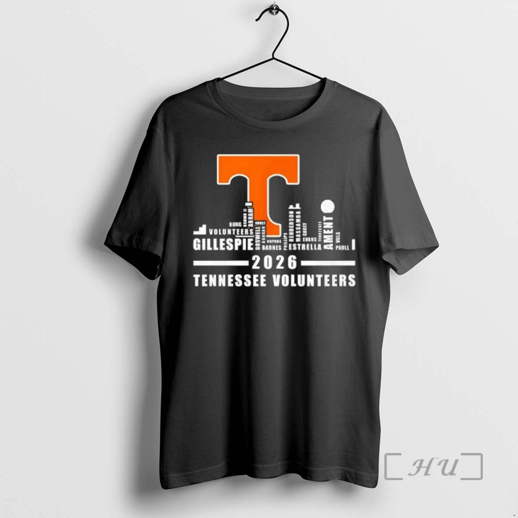 Officials Tennessee Volunteers Player Names 2026 Skyline Graphic