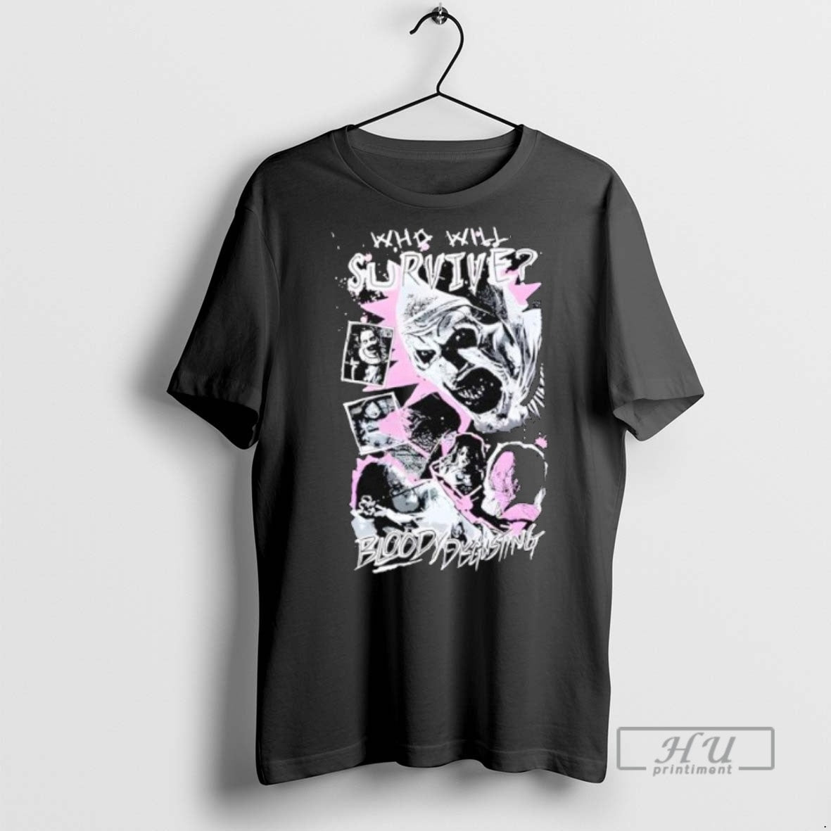 Officials Terrifier X Bloody Disgusting Who Will Survive T Shirt s Unisex , , , Long Sleeve Tee