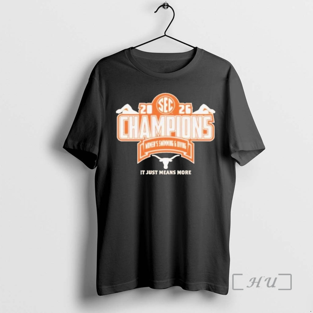 Officials Texas Longhorns 2026 Sec Womens Swimming Diving Champions Locker Room Premium T Shirts Sweater