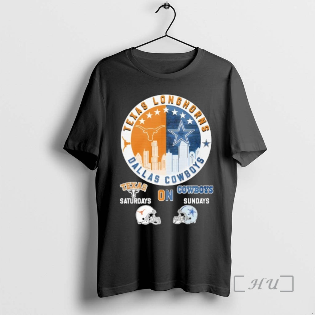 Officials Texas Longhorns On Saturdays And Dallas Cowboys On Sundays Helmet Logo Mashup Premium