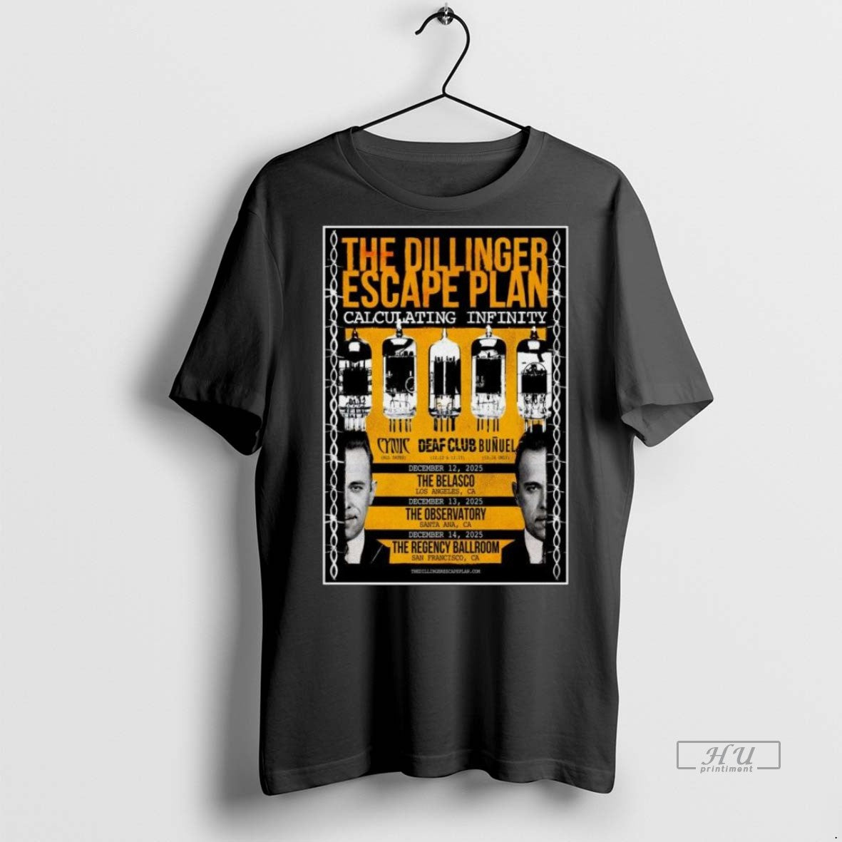 Officials The Dillinger Escape Plan California December 12 14 2025 Tour Long Sleve Unisex , , , Long Sleeve Tee