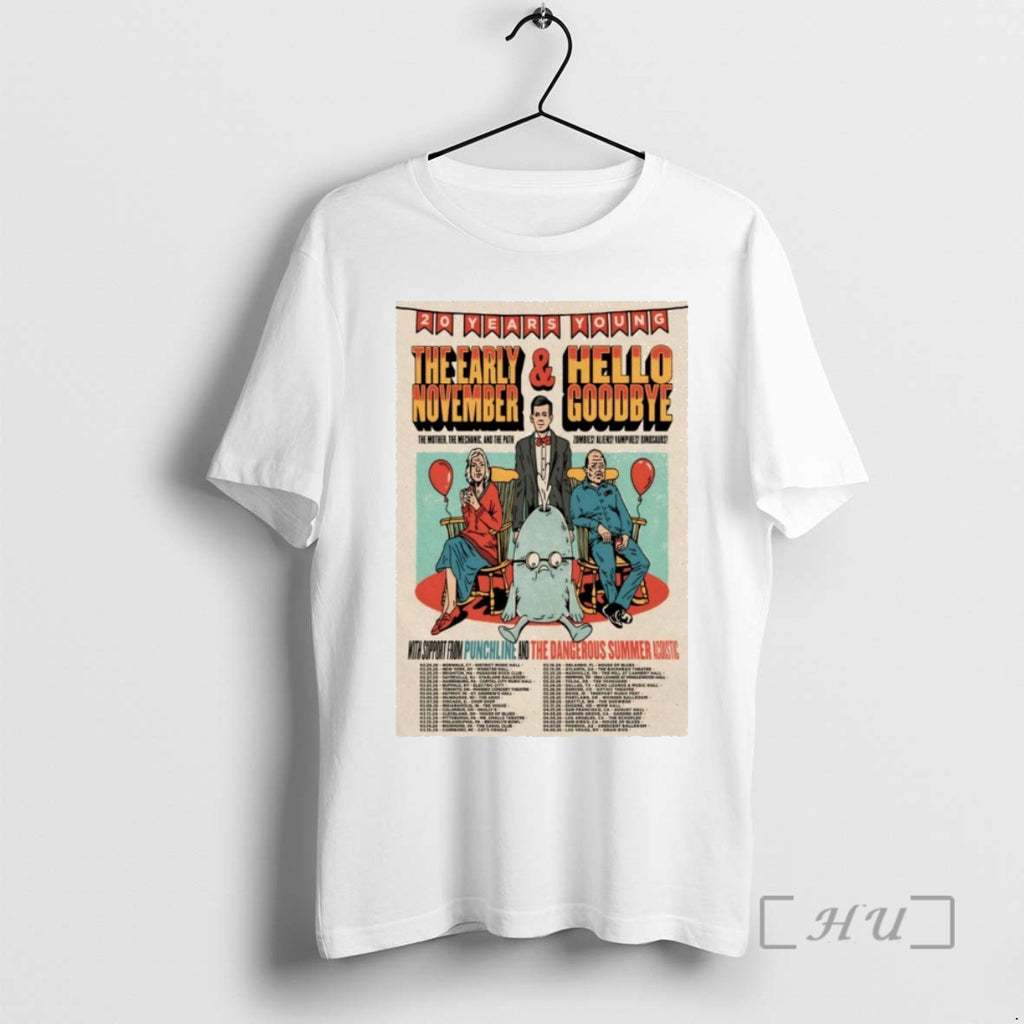 Officials The Early November And Hello Goodbye 20 Years Young Tour 2026 Premium T Shirts