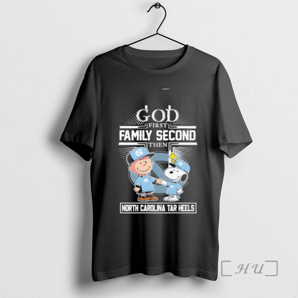Officials The Peanuts God First Family Second Then Unc Tar Heels Premium T Shirts Sweater