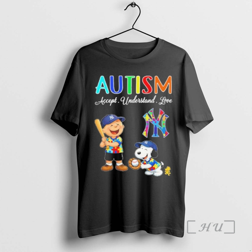 Officials The Peanuts X New York Yankees Autism Accept Understand Love Premium T Shirts Sweater