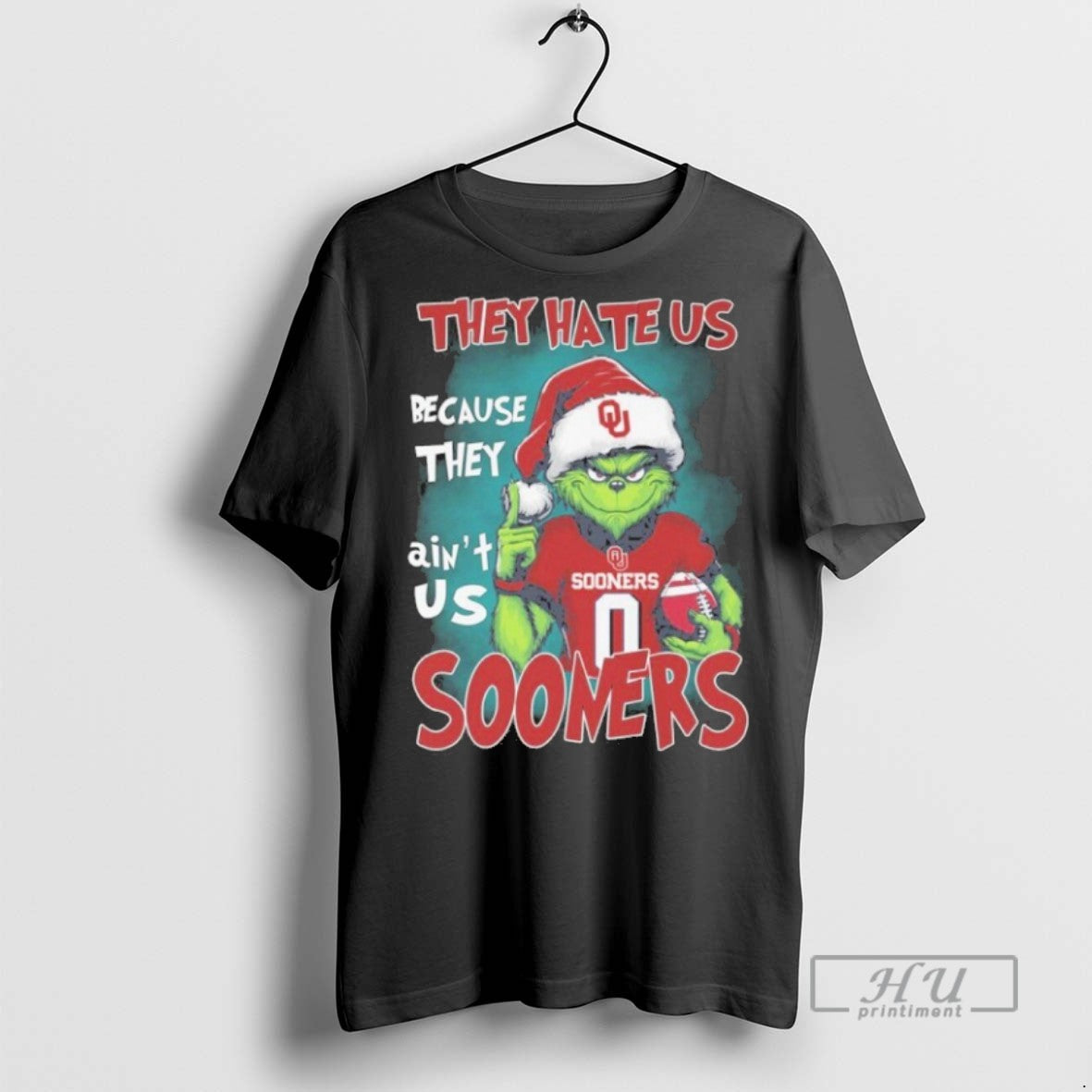 Officials They Hate Us Cause They Aint Us Oklahoma Sooners Grinch Christmas T Shirts Unisex , , , Long Sleeve Tee
