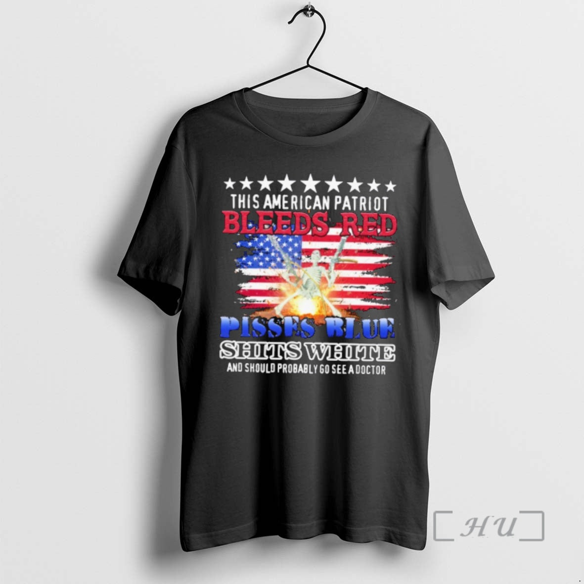 Officials This American Patriot Bleeds Red Pisses Blue Shits White T-Shirts