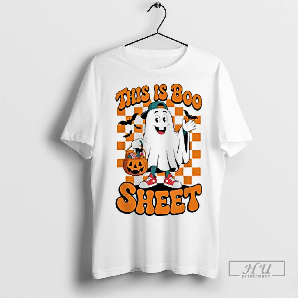 Officials This Is Boo Sheet Funny Halloween Ghost Baseball Ladies T Shirt