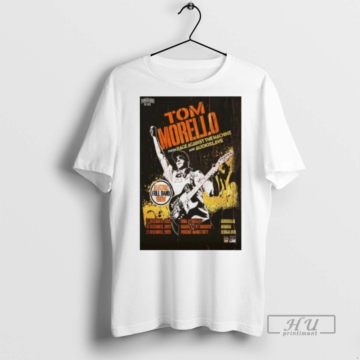Officials Tom Morello India From Race Against The Machine And Audioslave Tour 2025 T Shirts