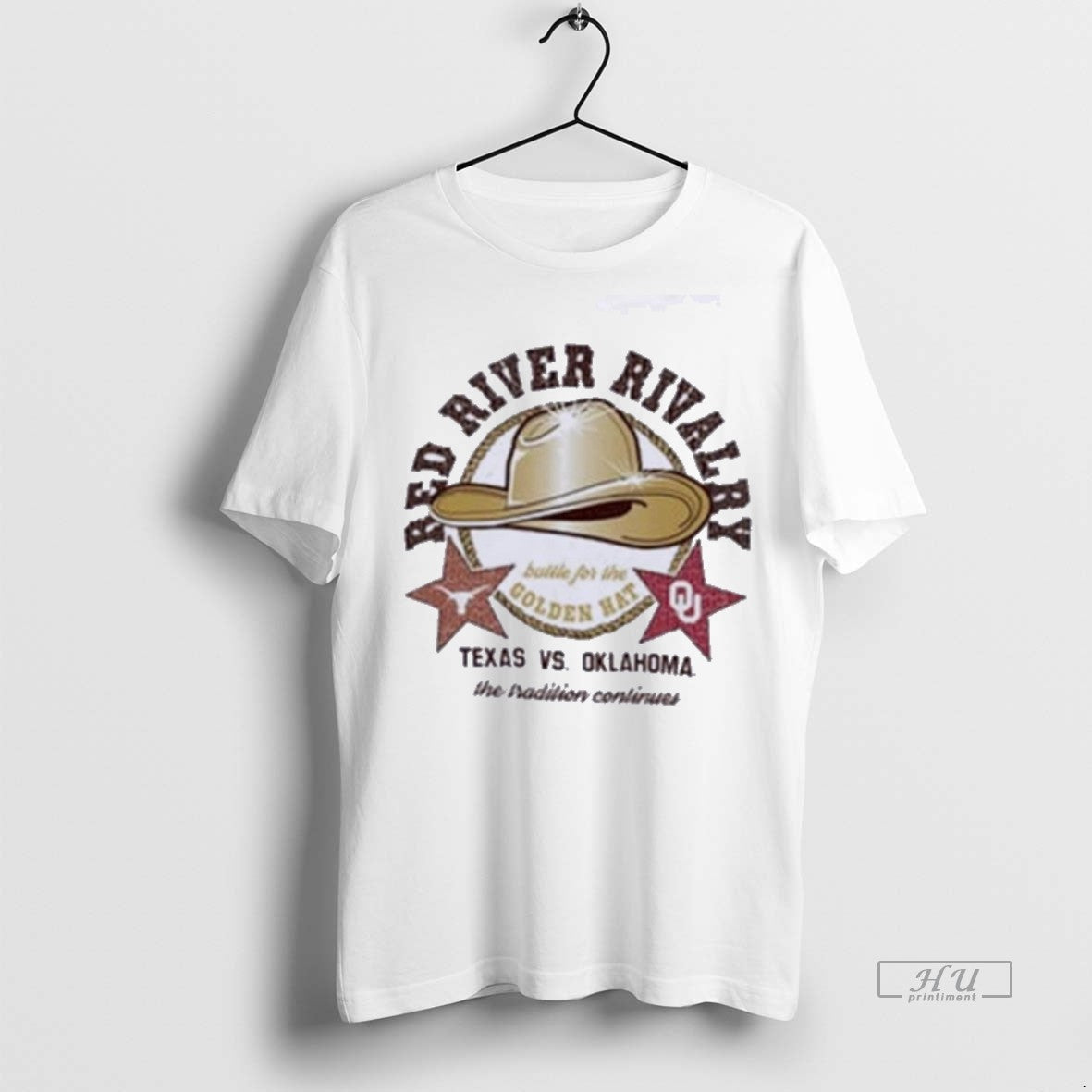 Officials Trending Red River Rivalry Golden Hat Texas Vs Oklahoma T Shirt Sweater Unisex , , , Long Sleeve Tee