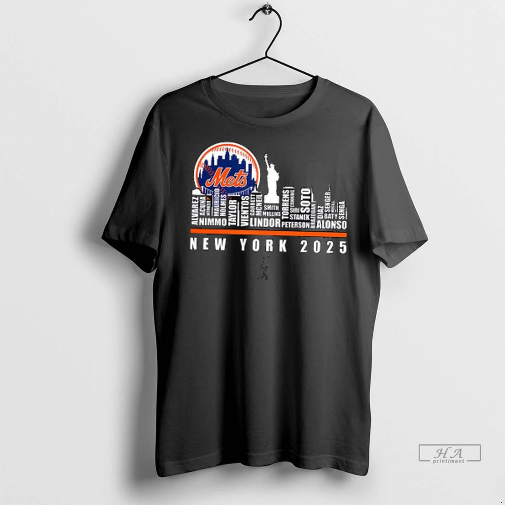 Officials Trendy New York Mets 2025 Name City Skyline Shirt Sweater