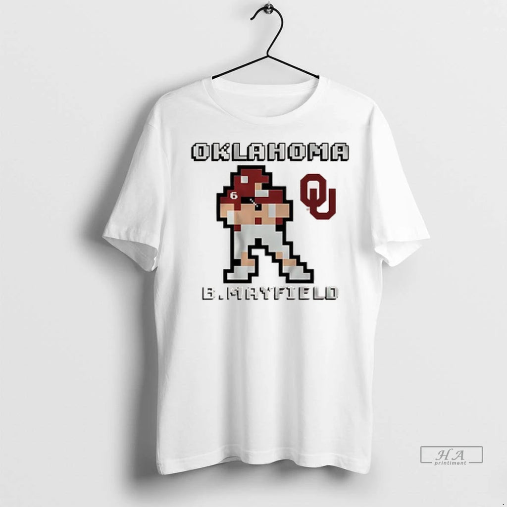 Officials Trendy Oklahoma Sooners Football Baker Mayfield Retro Baller 8 Bit Shirt Sweater