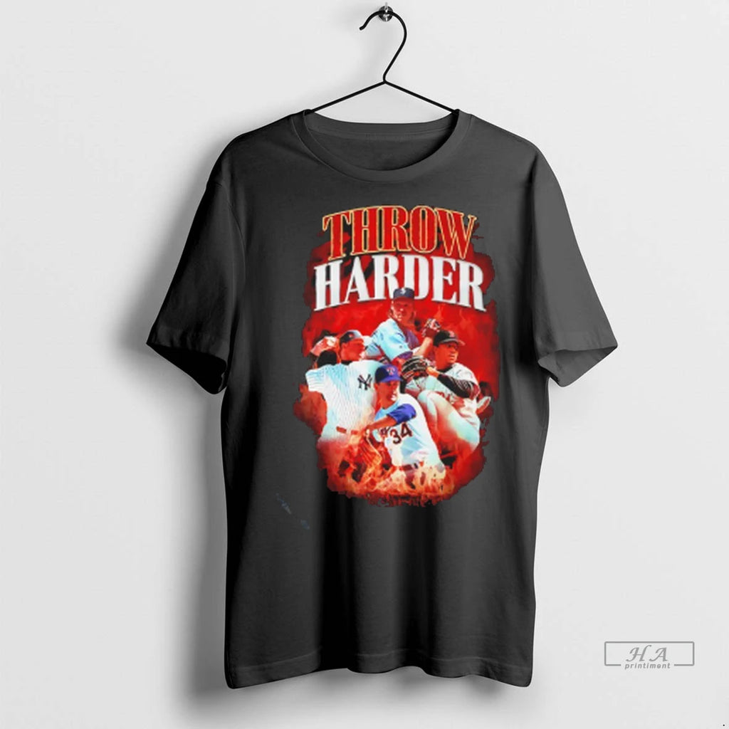 Officials Trendy Throw Harder Yankees Rangers Red Sox Mariners Player Flame Shirt Sweater