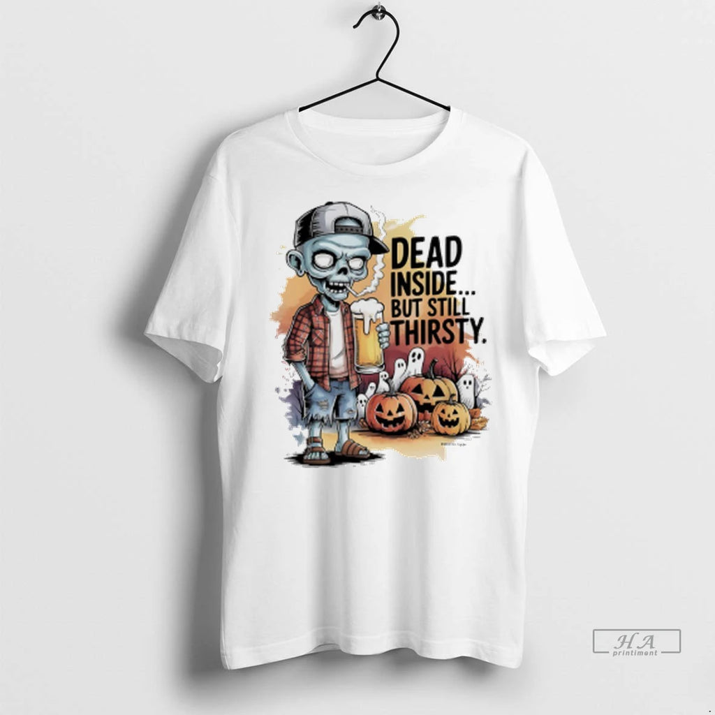 Officials Trendy Zombie Beer Dead Inside But Still Thirsty Pumpkin Halloween Shirt Sweater