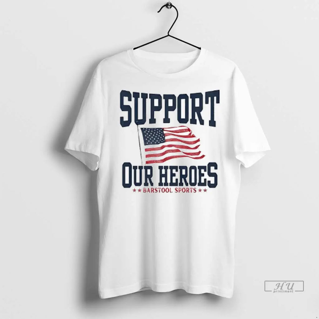 Officials Tunnel To Towers Foundation Support Our Heroes Barstool Sports Usa Flag Ladies T Shirts