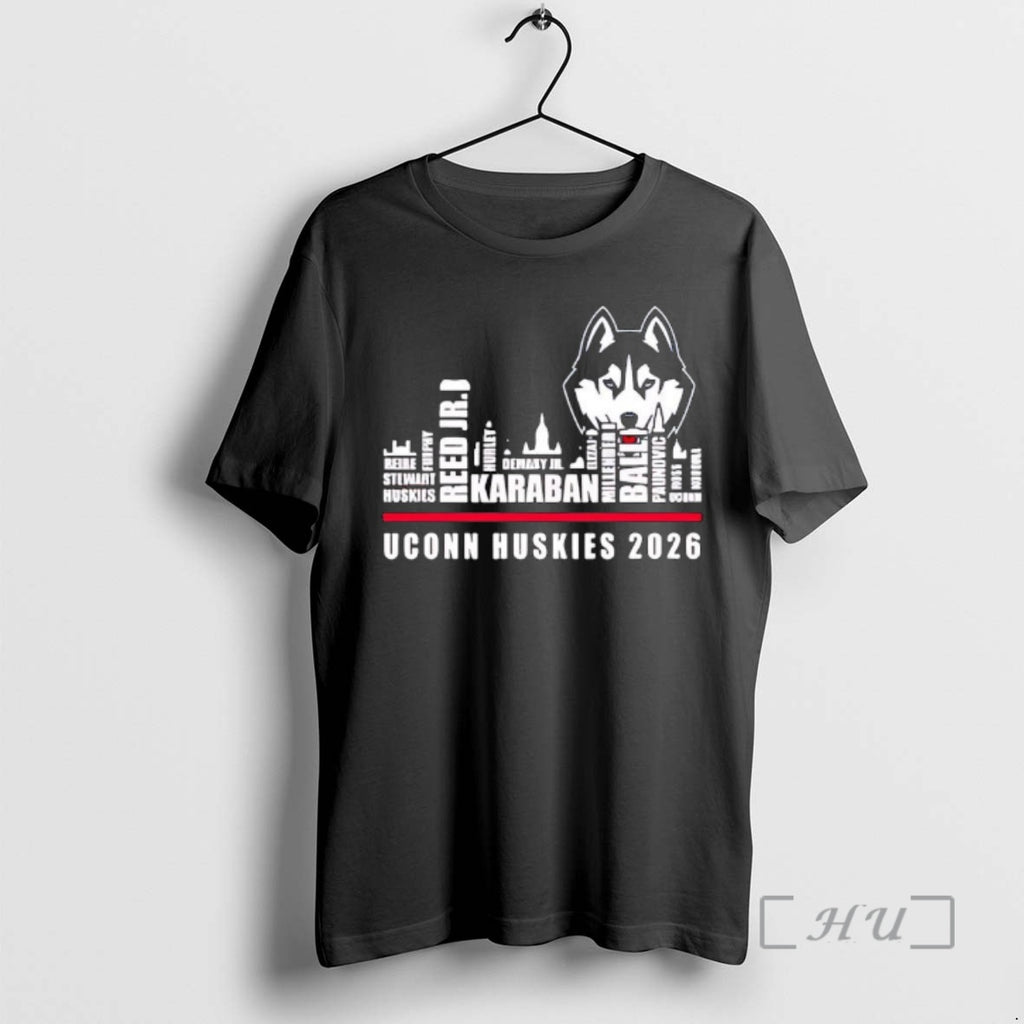 Officials Uconn Huskies Player Names 2026 Skyline Graphic