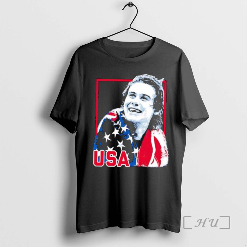 Officials Usa Flag Happy Athlete Portrait Red Frame Graphic